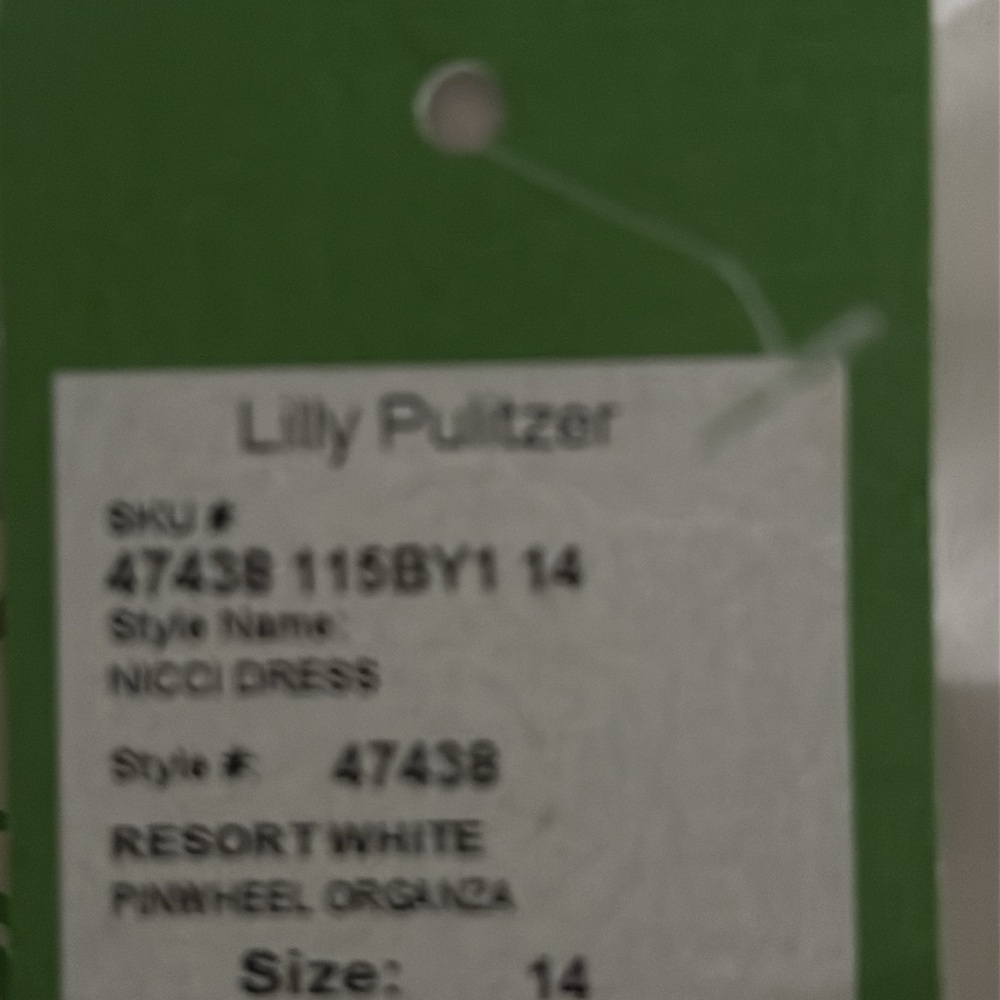 Lilly Pulitzer Nicci dress-14 Resort white-pinwheel organza - Picture 16 of 16